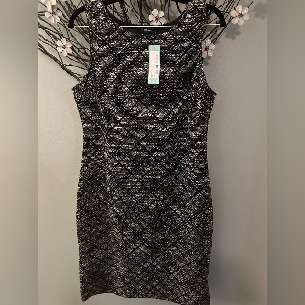 Hail3y:23 sleeveless sheath dress, Size L, 75% Polyester, 22% Cotton, 3% Spandex
